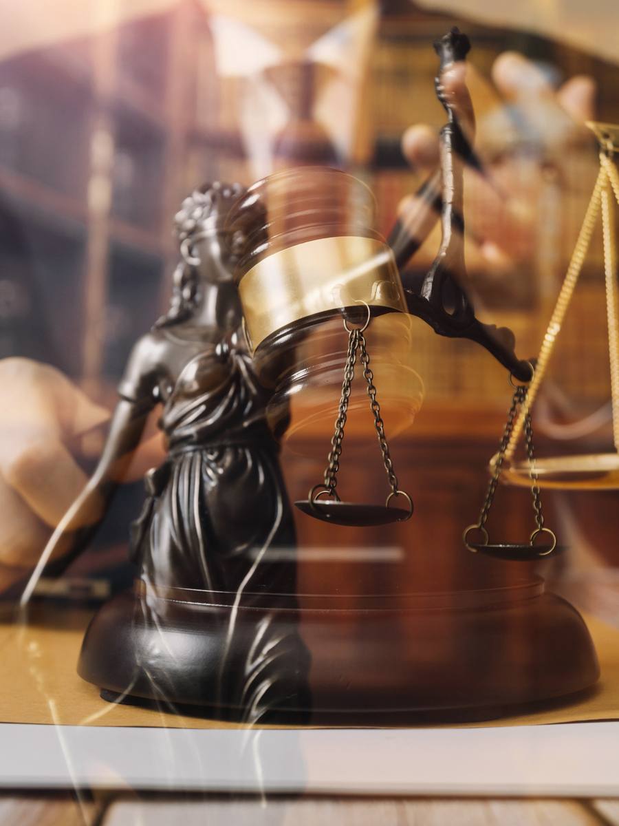 Scales of justice and gavel